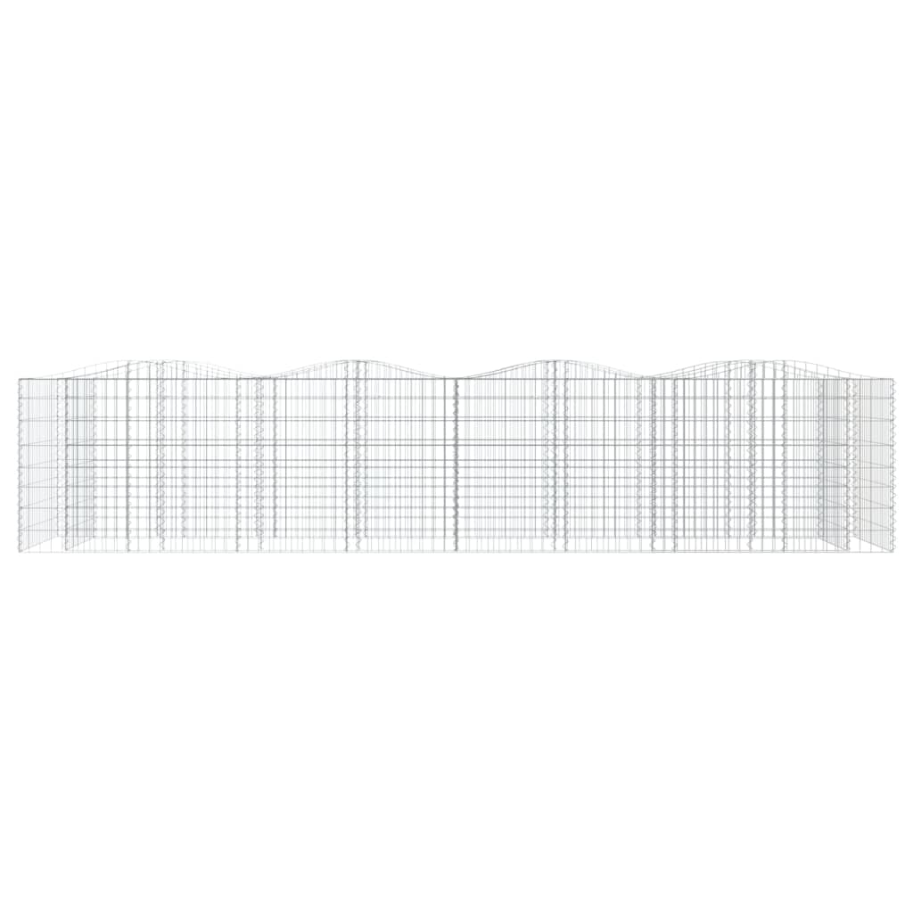 vidaXL Strat înălțat cu gabion arcuit, 400x100x100 cm, fier galvanizat