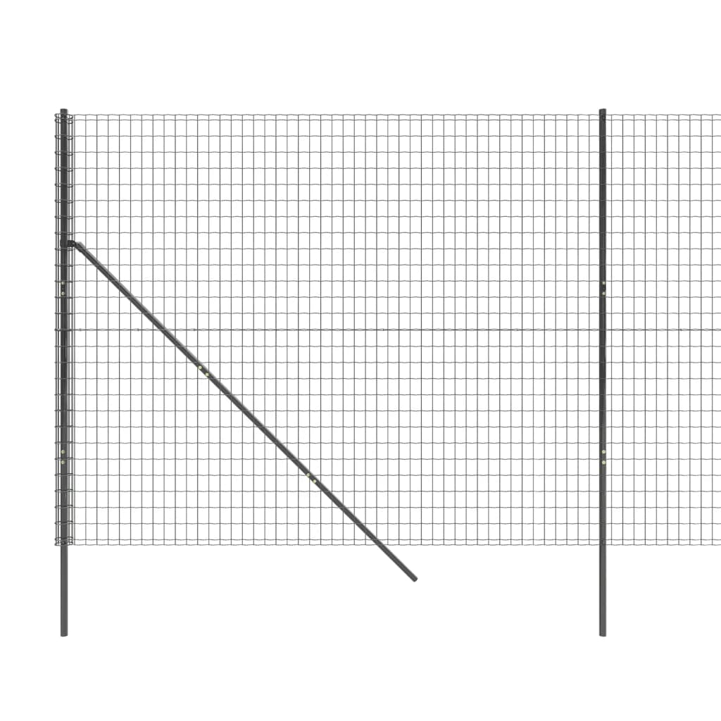 vidaXL Gard plasă de sârmă, antracit, 1,4x25 m, oțel galvanizat