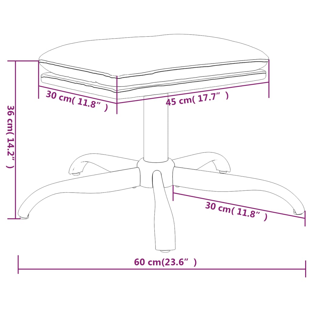 vidaXL Taburet, gri închis, 60x60x36 cm, material textil