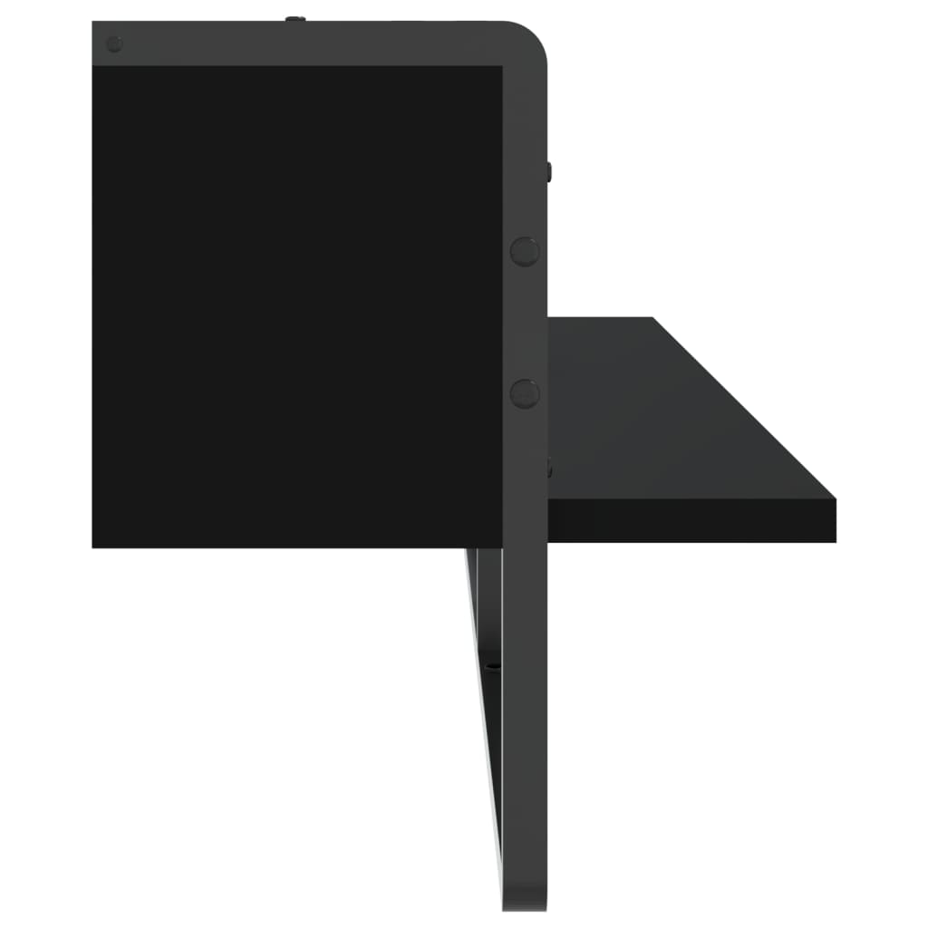 vidaXL Raft de perete cu bare, negru, 100x25x30 cm