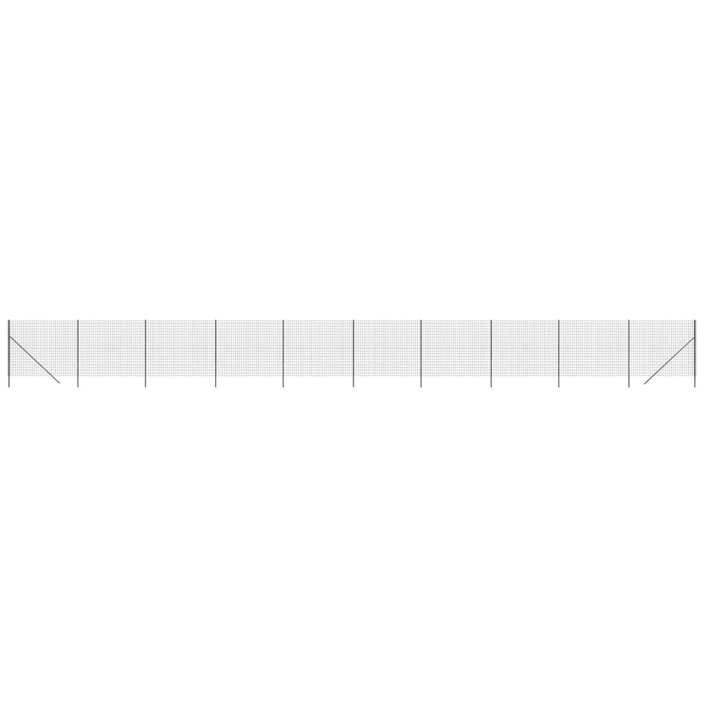 vidaXL Gard plasă de sârmă, antracit, 1,6x25 m, oțel galvanizat