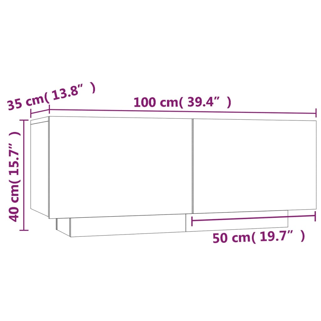 vidaXL Noptieră, gri sonoma, 100x35x40 cm, lemn prelucrat