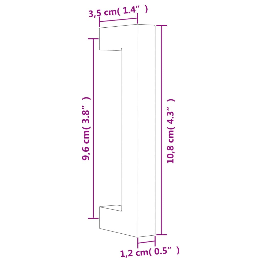 vidaXL Mânere de dulap, 10 buc., negru, 96 mm, oțel inoxidabil