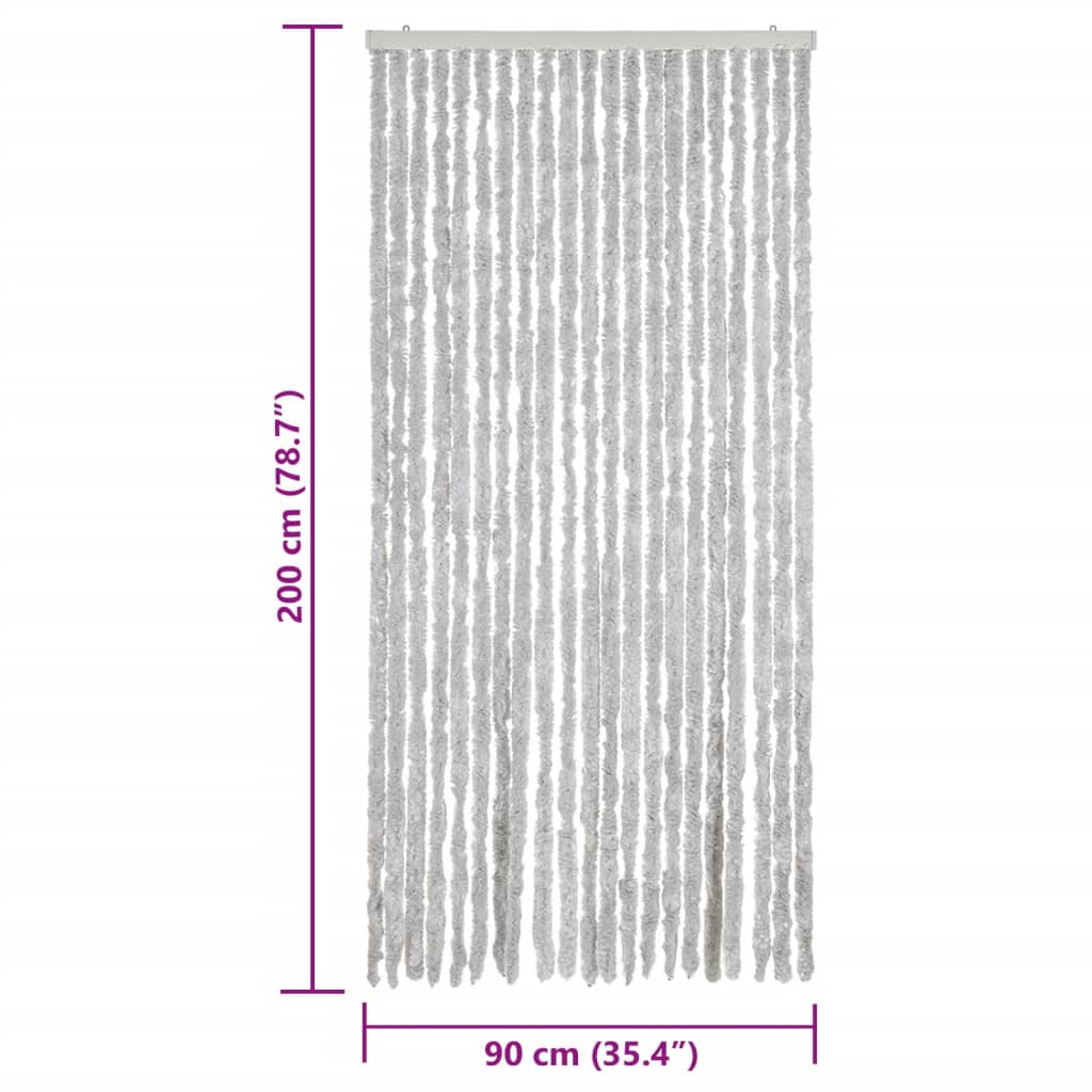 vidaXL Perdea pentru insecte, gri, 90x200 cm, chenille