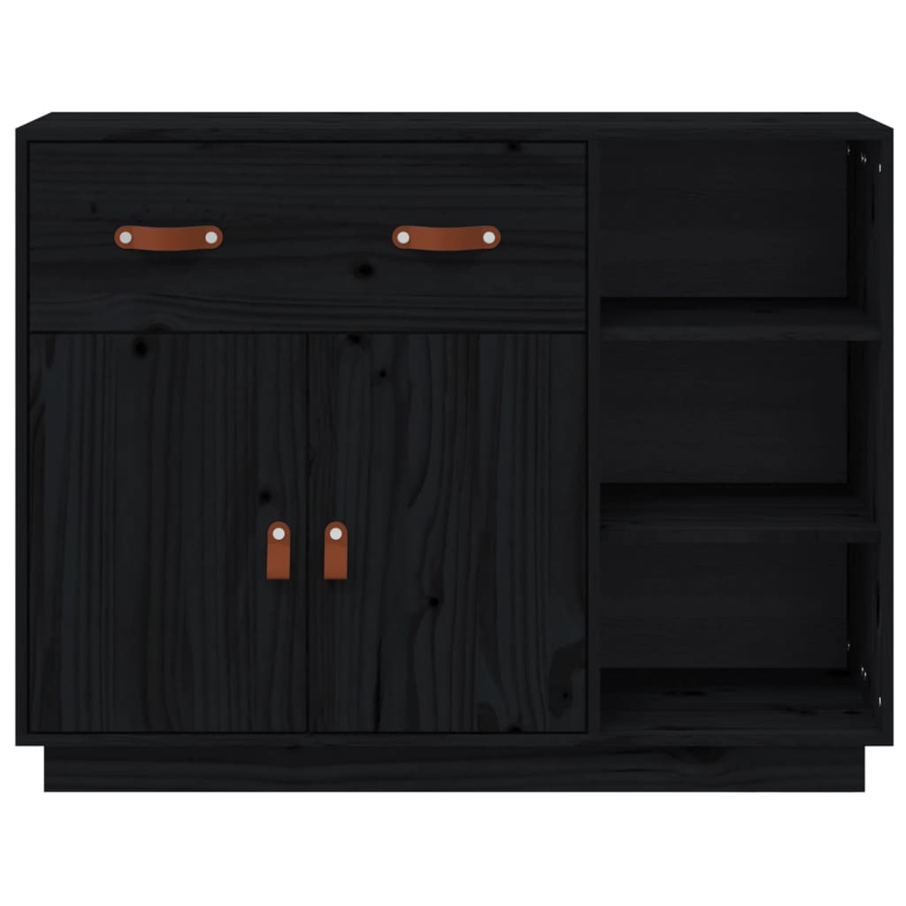 vidaXL Dulap, negru, 98,5x40x75 cm, lemn masiv de pin