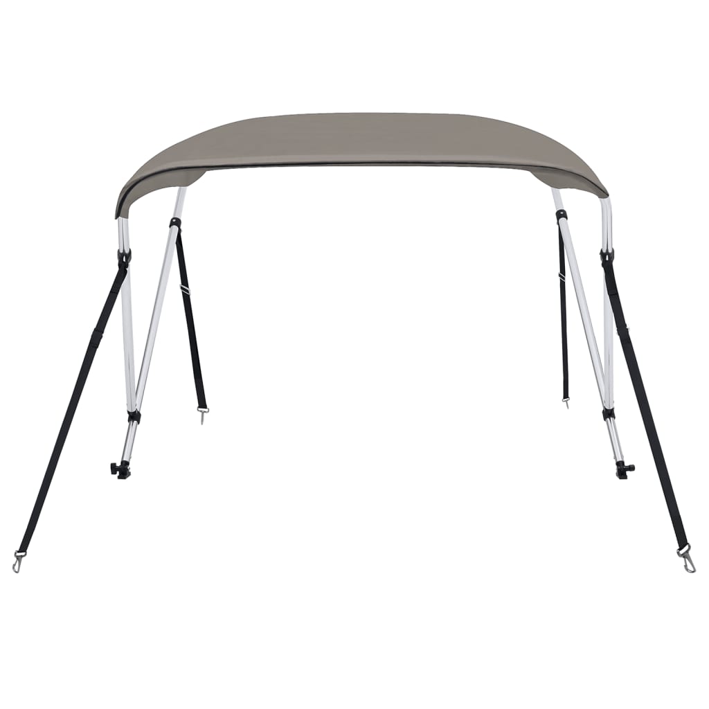 vidaXL Parasolar barcă Bimini cu 2 arcuri, gri, 180x130x110 cm