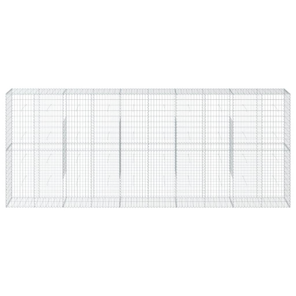 vidaXL Coș gabion cu capac, 500x50x200 cm, fier galvanizat