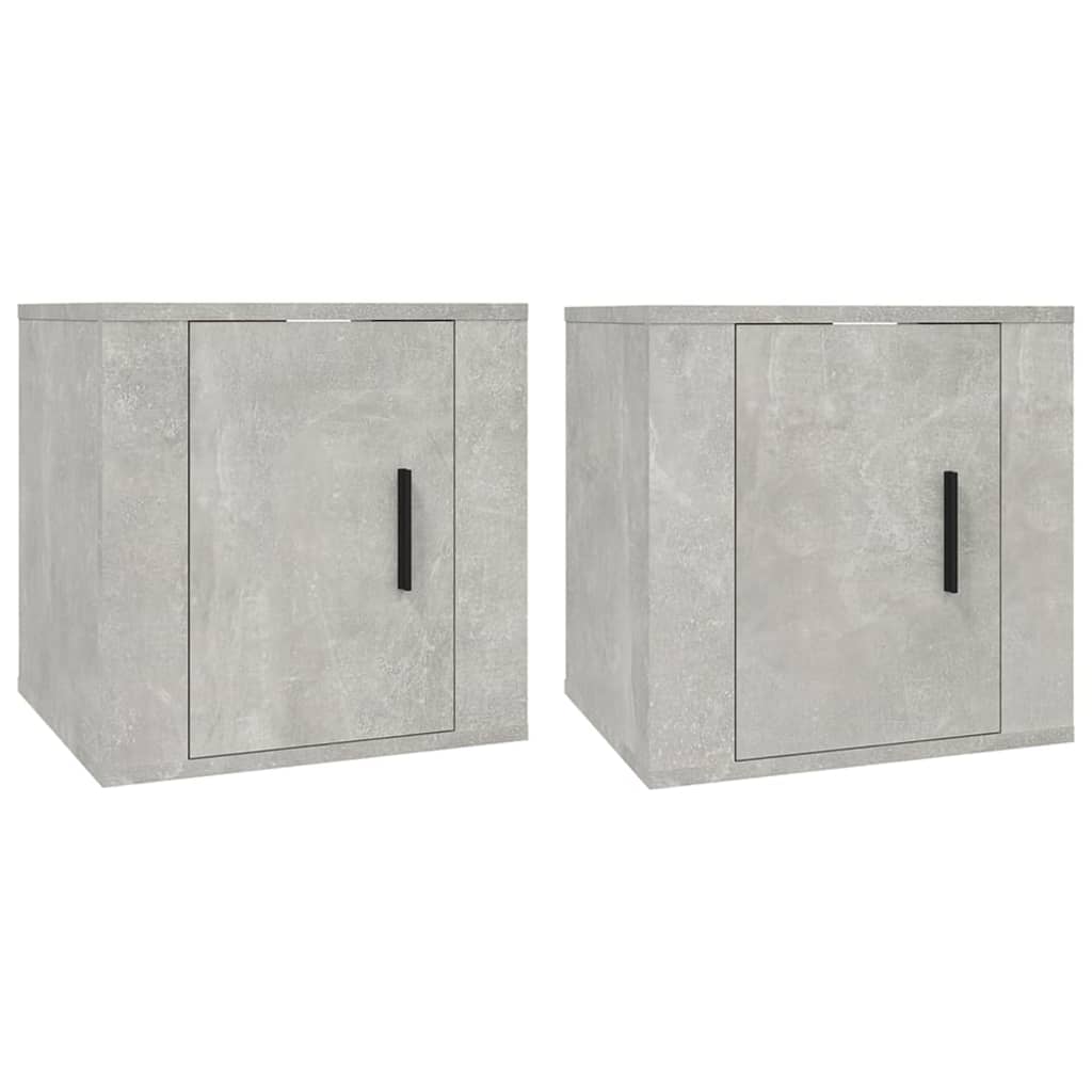 vidaXL Dulapuri TV montate pe perete, 2 buc., gri beton, 40x34,5x40 cm