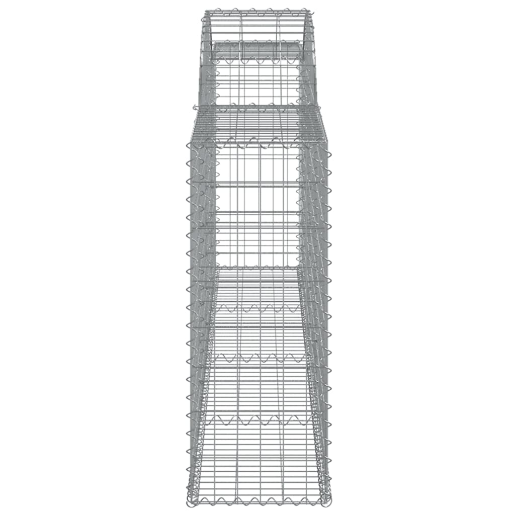 vidaXL Coșuri gabion arcuite 9 buc., 300x30x80/100 cm, fier galvanizat