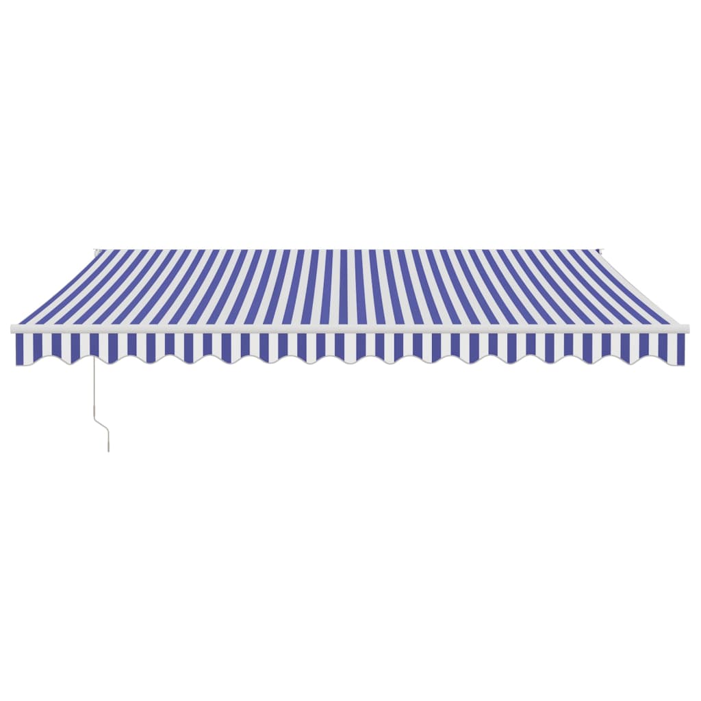 vidaXL Copertină retractabilă automată, albastru și alb, 4x3 m