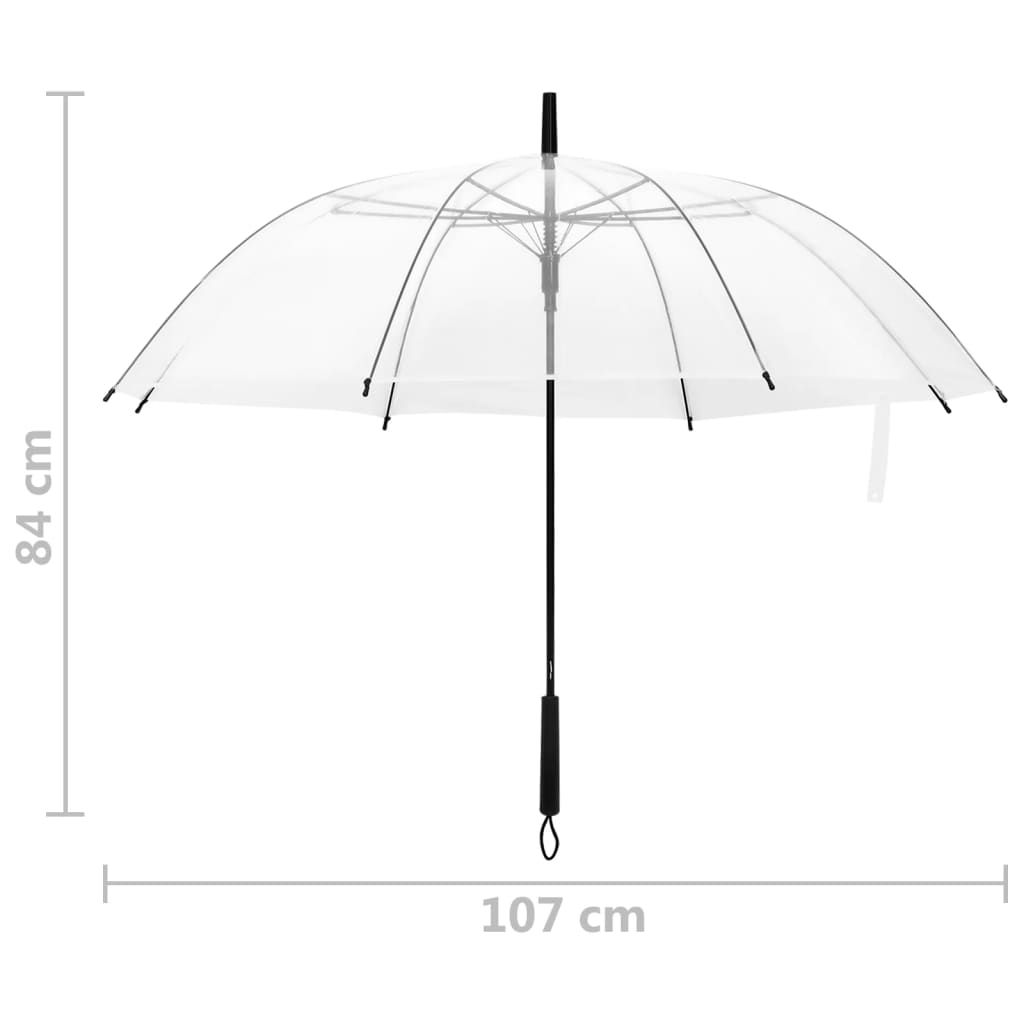 vidaXL Umbrelă, transparent, 107 cm