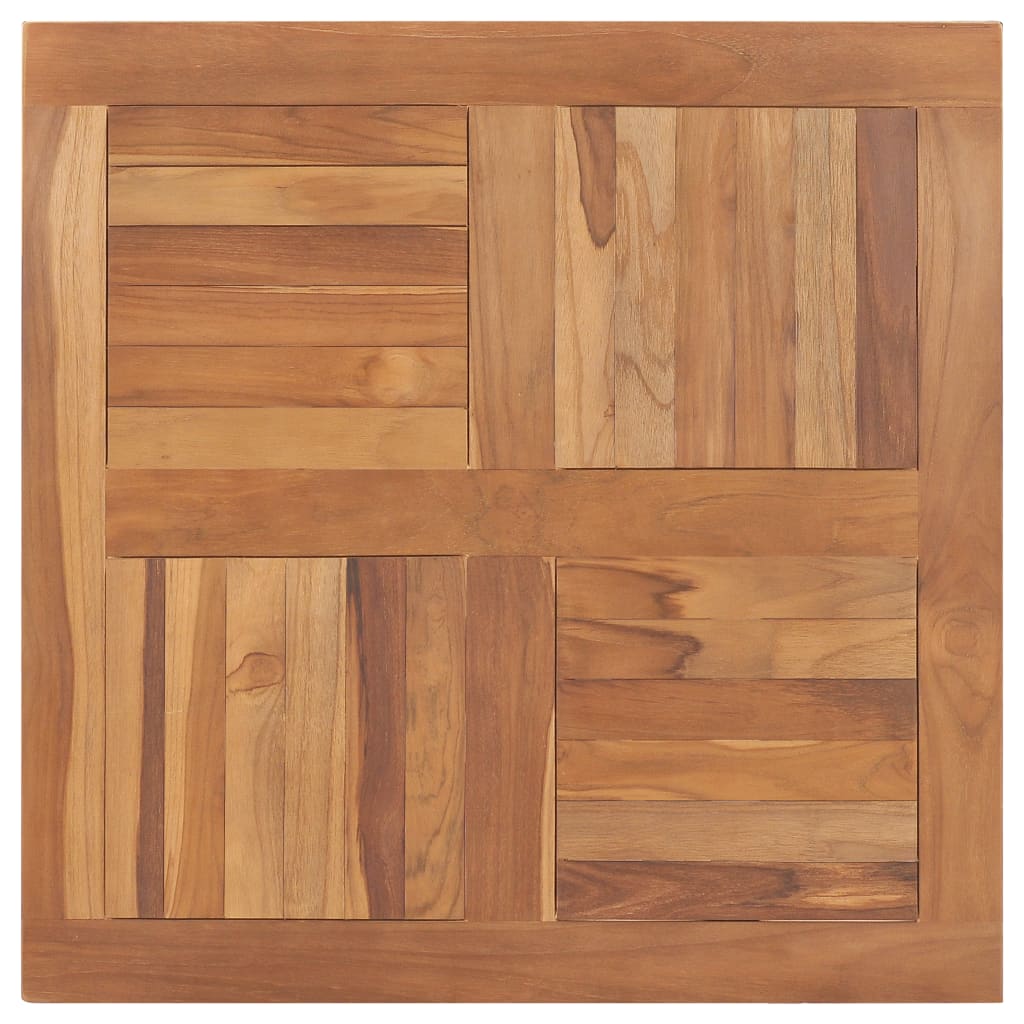 vidaXL Blat de masă pătrat, 80 x 80 x 2,5 cm, lemn masiv de tec