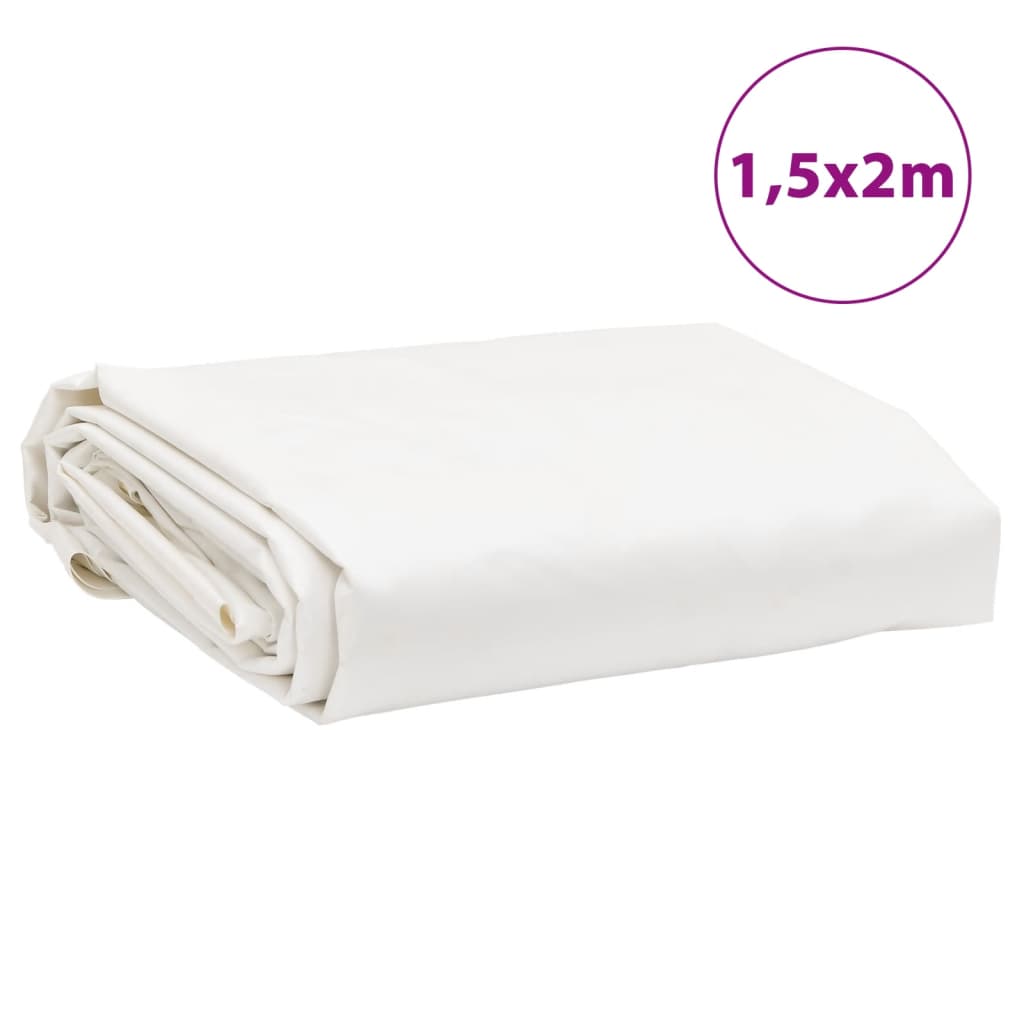 vidaXL Prelată, alb, 1,5x2 m, 650 g/m²