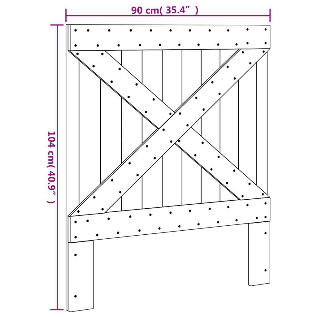 vidaXL Tăblie de pat, 90x104 cm, lemn masiv de pin