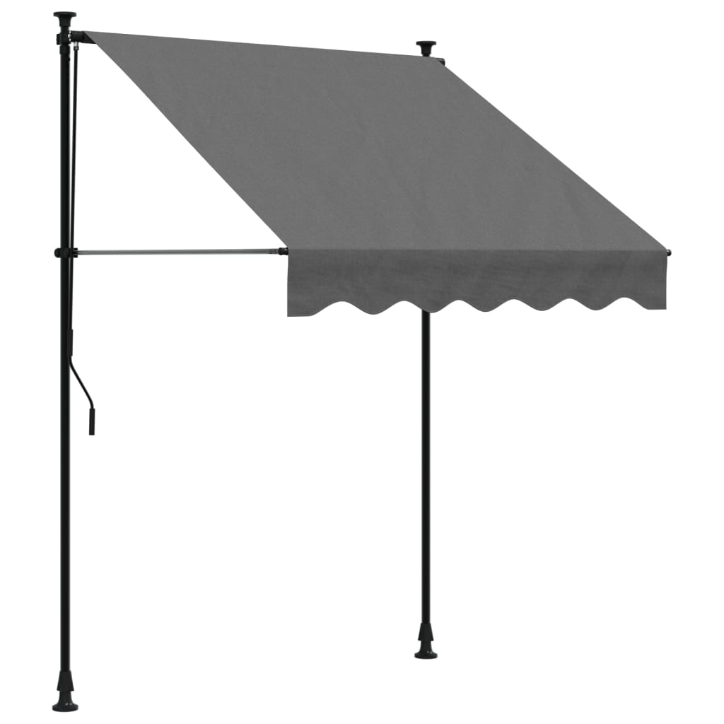 vidaXL Copertină retractabilă, antracit, 150x150 cm, țesătură și oțel