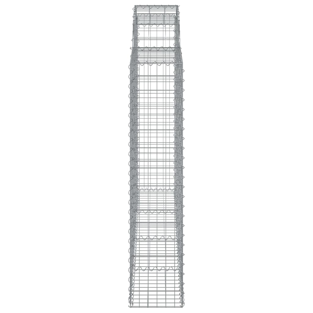 vidaXL Coșuri gabion arcuite 12 buc, 200x30x140/160cm, fier galvanizat