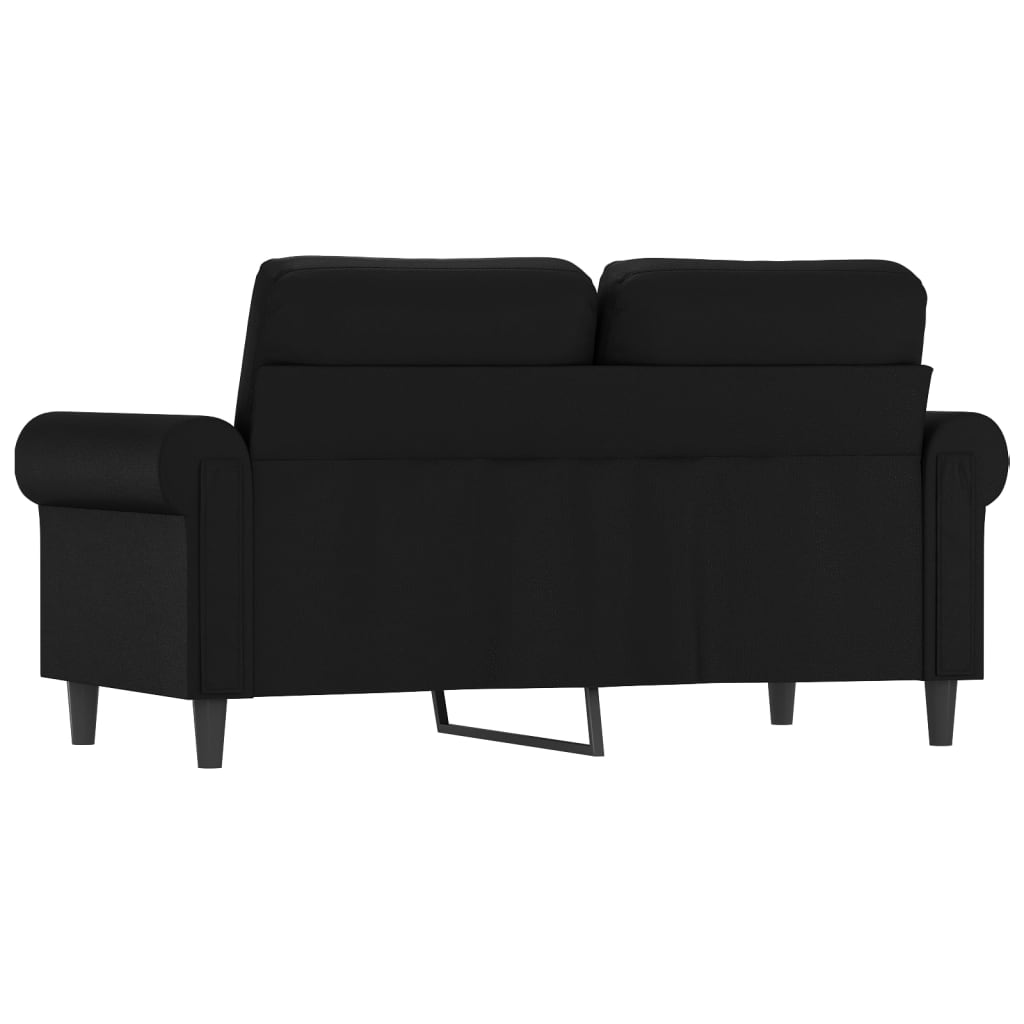 vidaXL Canapea cu 2 locuri, negru, 120 cm, piele ecologică