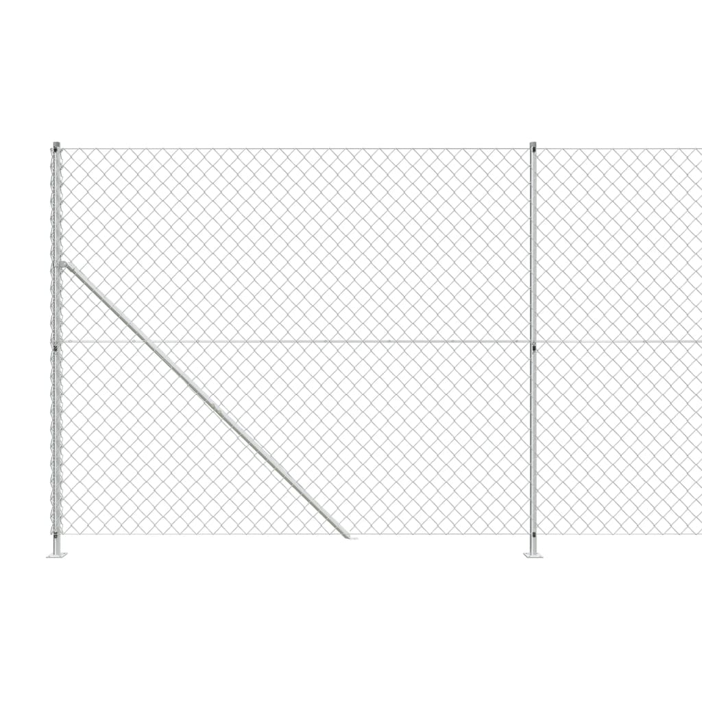 vidaXL Gard plasă de sârmă cu bordură, argintiu, 1,8x10 m