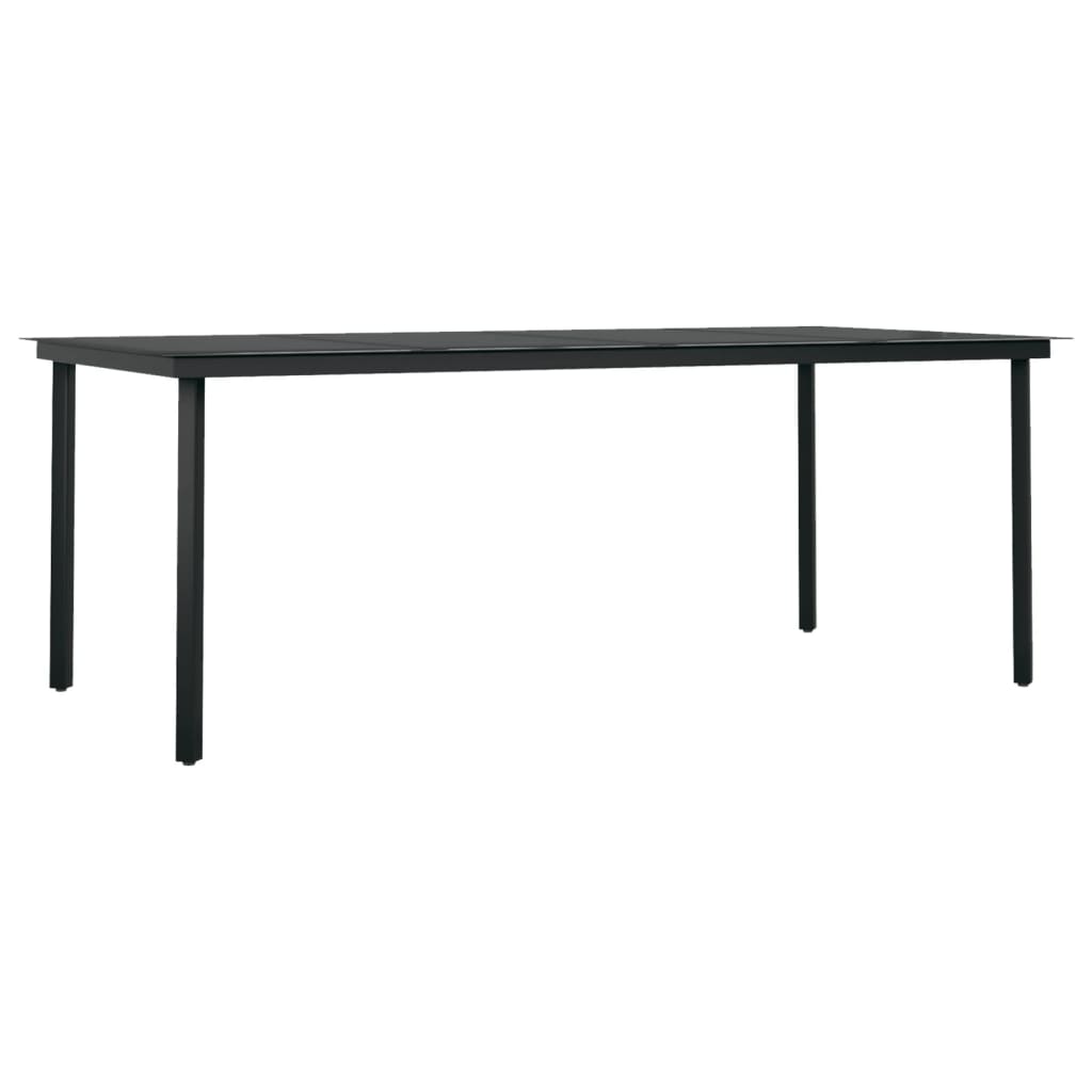 vidaXL Set mobilier de grădină,negru, 9 piese