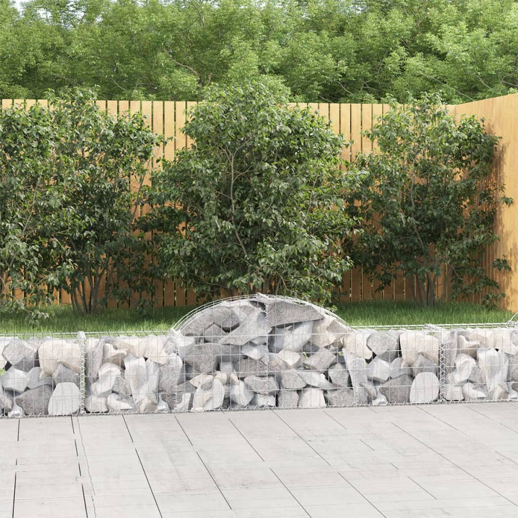 vidaXL Coșuri gabion arcuite 20 buc, 200x30x40/60 cm, fier galvanizat