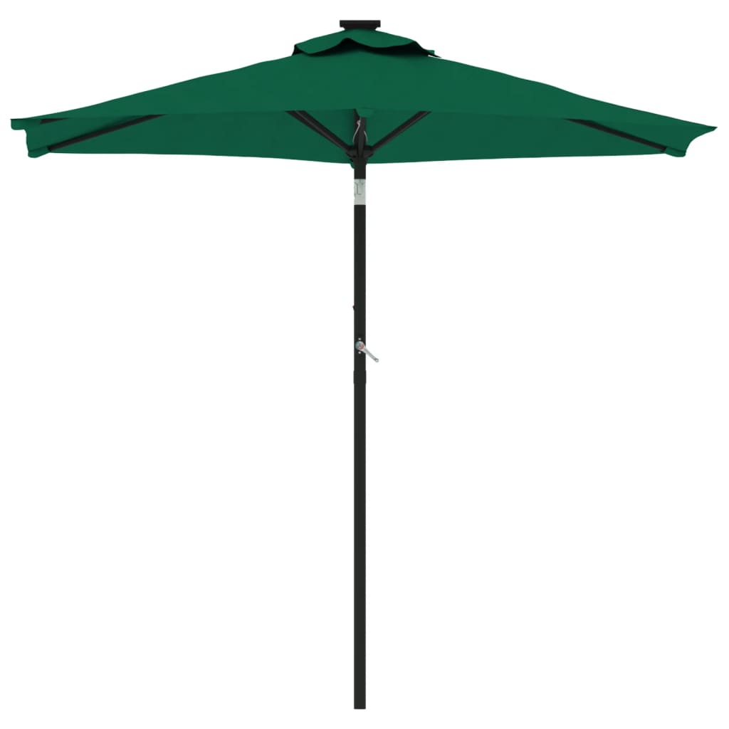 vidaXL Umbrelă soare de grădină stâlp din lemn verde 225x225x212 cm