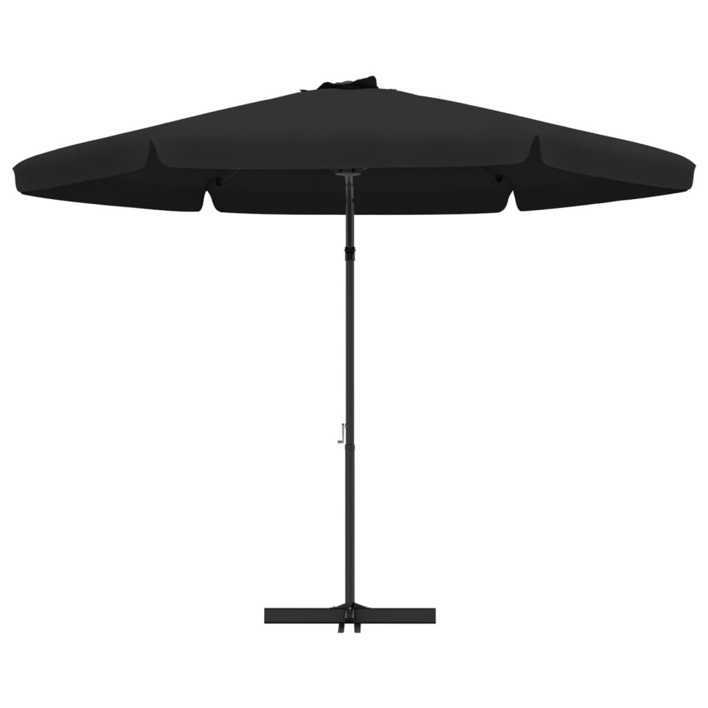 vidaXL Umbrelă de soare de grădină, stâlp din oțel, negru, 300 cm