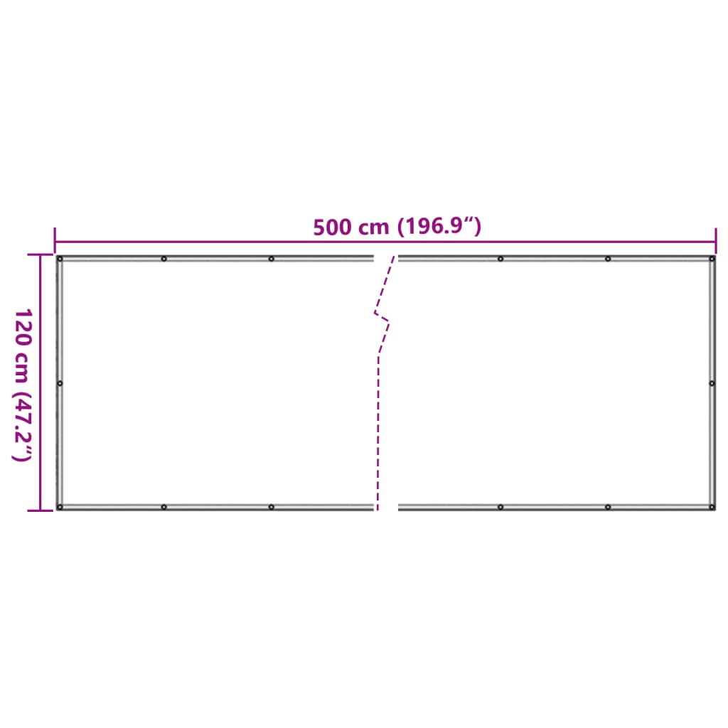 vidaXL Paravan de balcon cu aspect de piatră, 500x120 cm, PVC