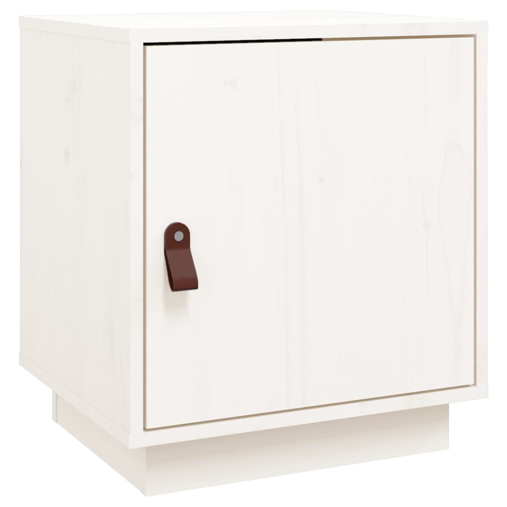 vidaXL Noptieră, alb, 40x34x45 cm, lemn masiv de pin