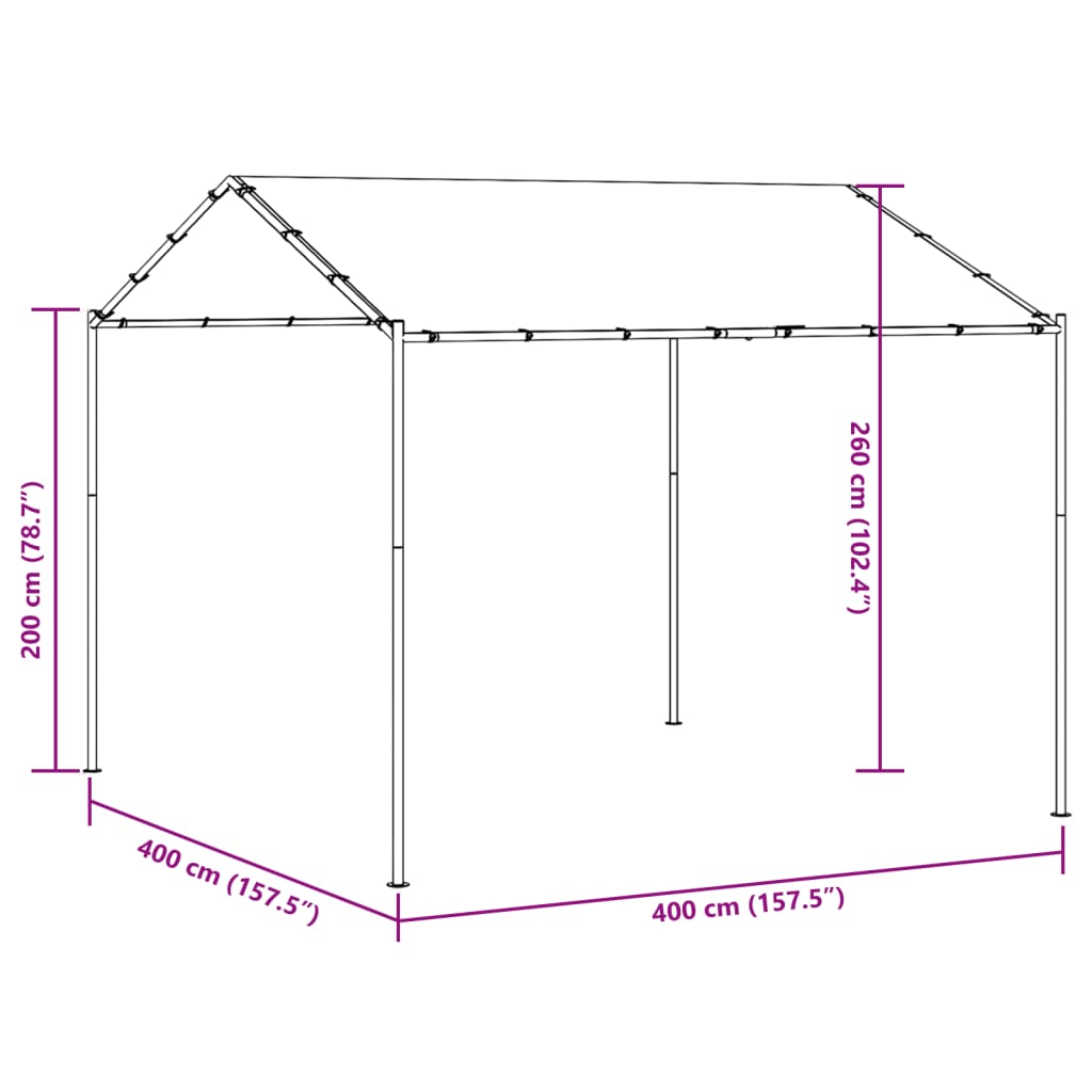 vidaXL Cort pavilion, antracit, 4x3 m, oțel și material textil