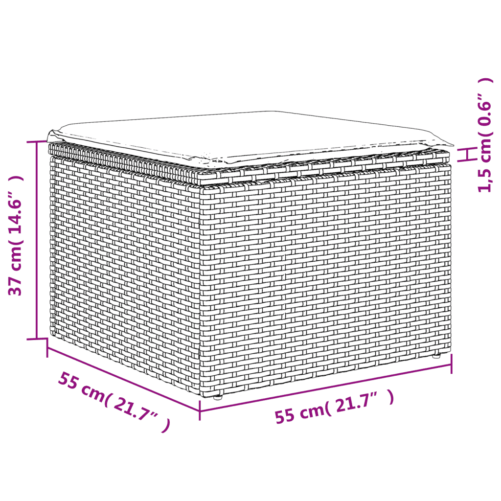 vidaXL Set mobilier de grădină cu perne, 9 piese, negru, poliratan