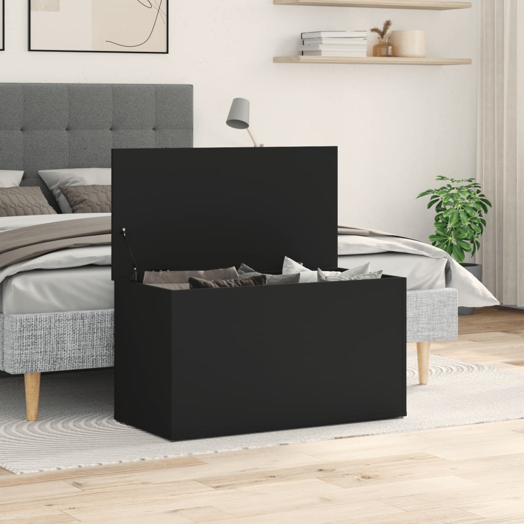 vidaXL Cufăr de depozitare, negru, 84x42x46 cm, lemn compozit