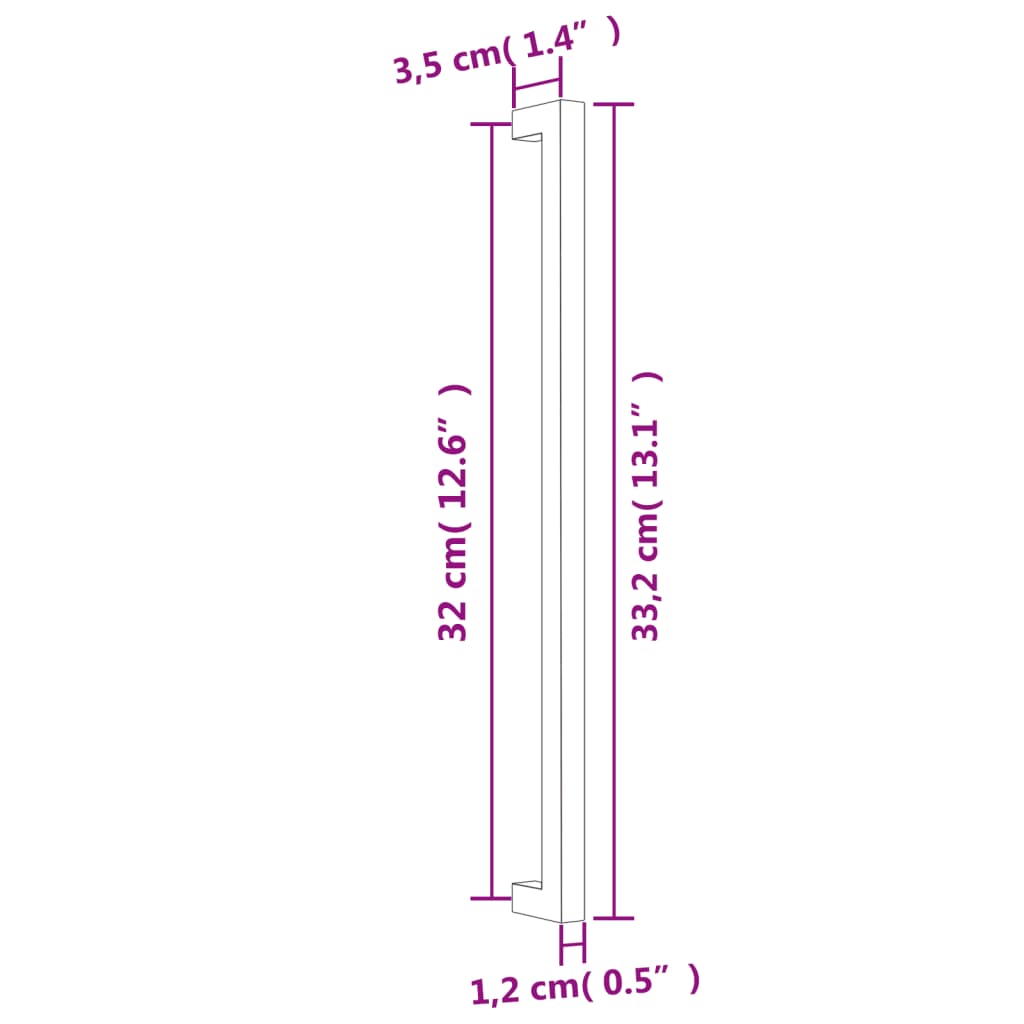 vidaXL Mânere de dulap, 20 buc., negru, 320 mm, oțel inoxidabil