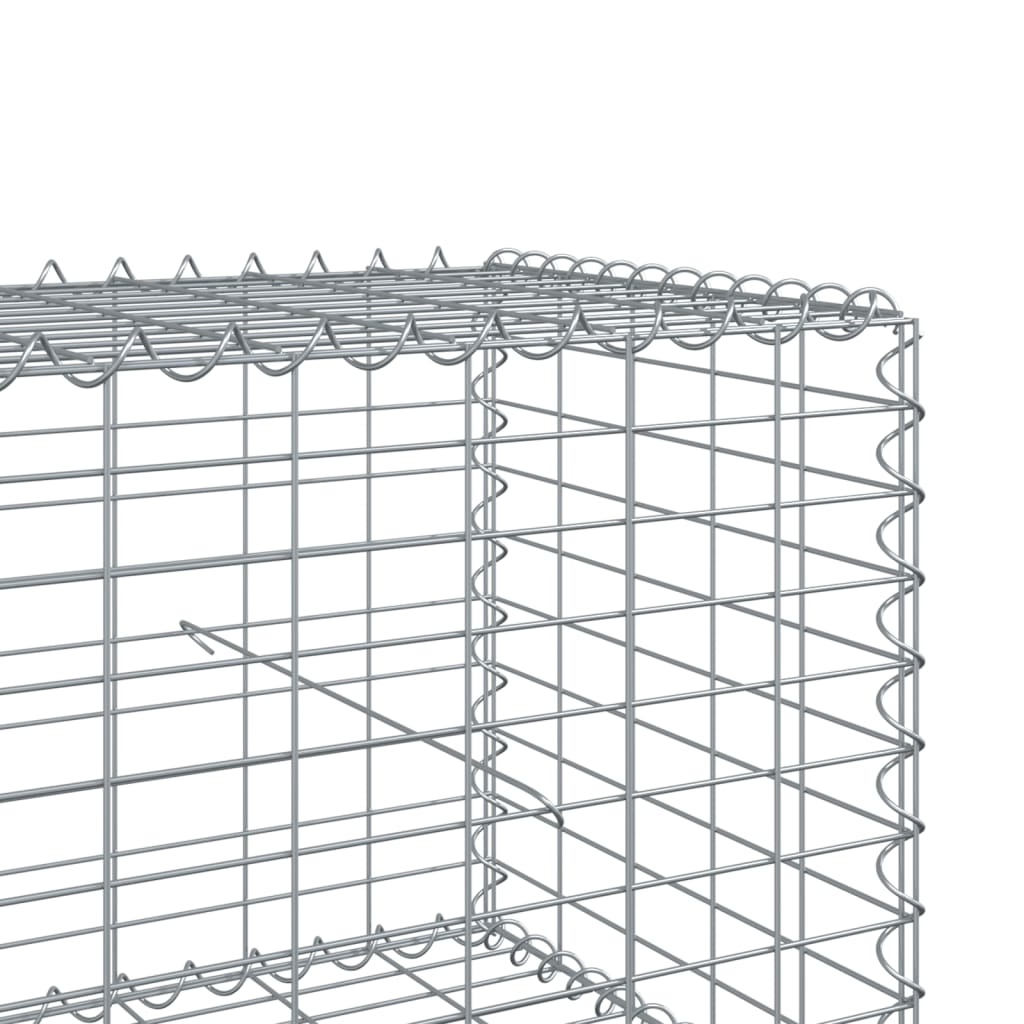 vidaXL Coș gabion cu capac, 800x100x50 cm, fier galvanizat