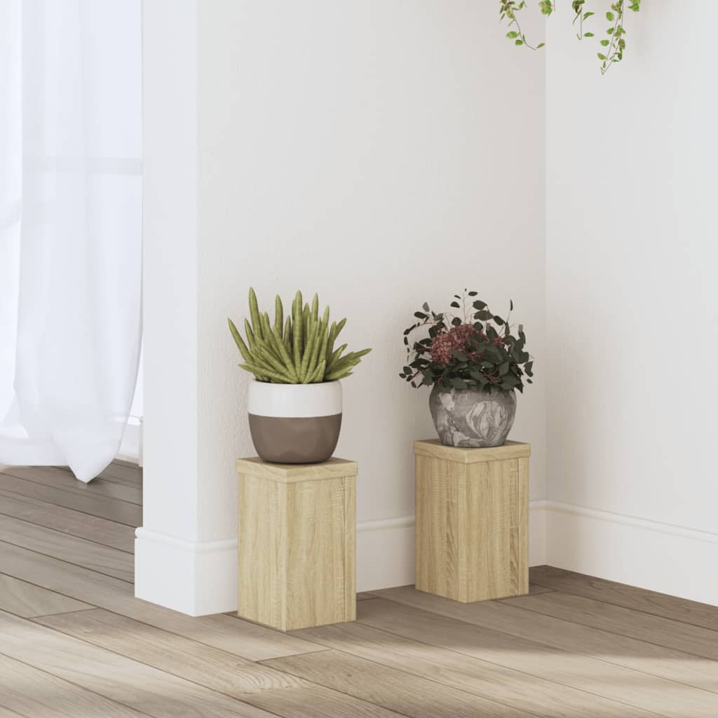 vidaXL Suporturi de plante 2 buc. sonoma 10x10x18 cm lemn prelucrat