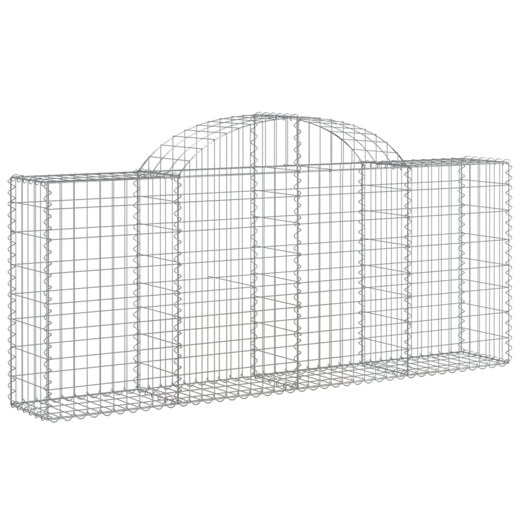 vidaXL Coșuri gabion arcuite 3 buc, 200x30x80/100cm, fier galvanizat