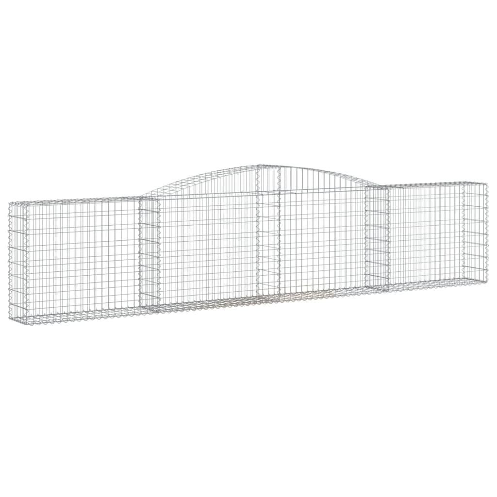 vidaXL Coșuri gabion arcuite 5 buc, 400x30x80/100 cm, fier galvanizat