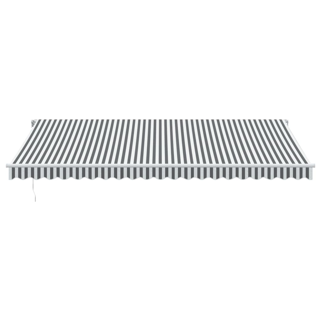 vidaXL Copertină retractabilă manual cu LED, antracit/alb, 500x300 cm