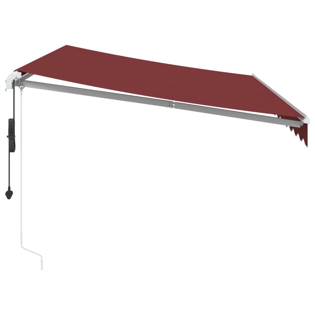 vidaXL Copertina retractabilă automat cu LED, vișiniu, 350x250 cm