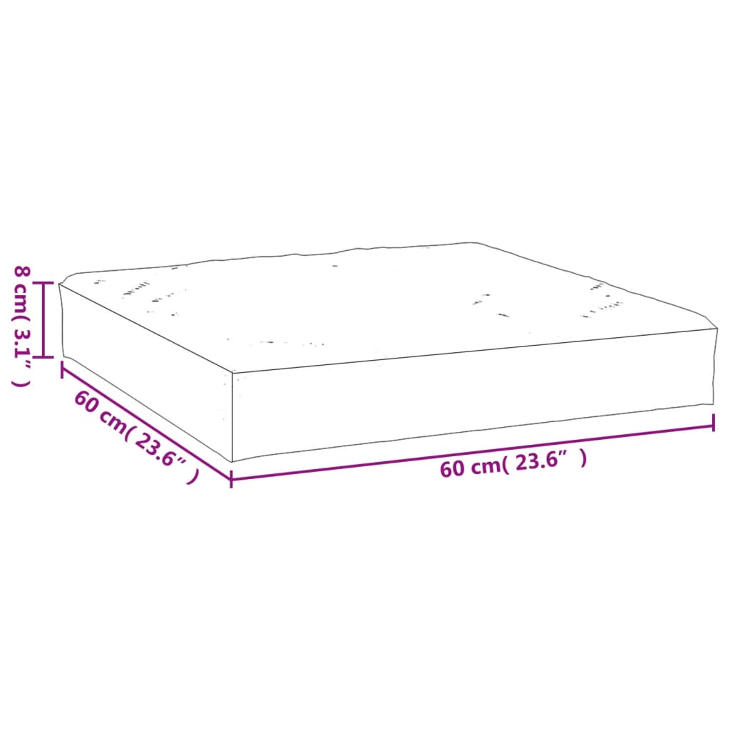 vidaXL Pernă pentru paleți, gri, 60x60x8 cm, țesătură Oxford