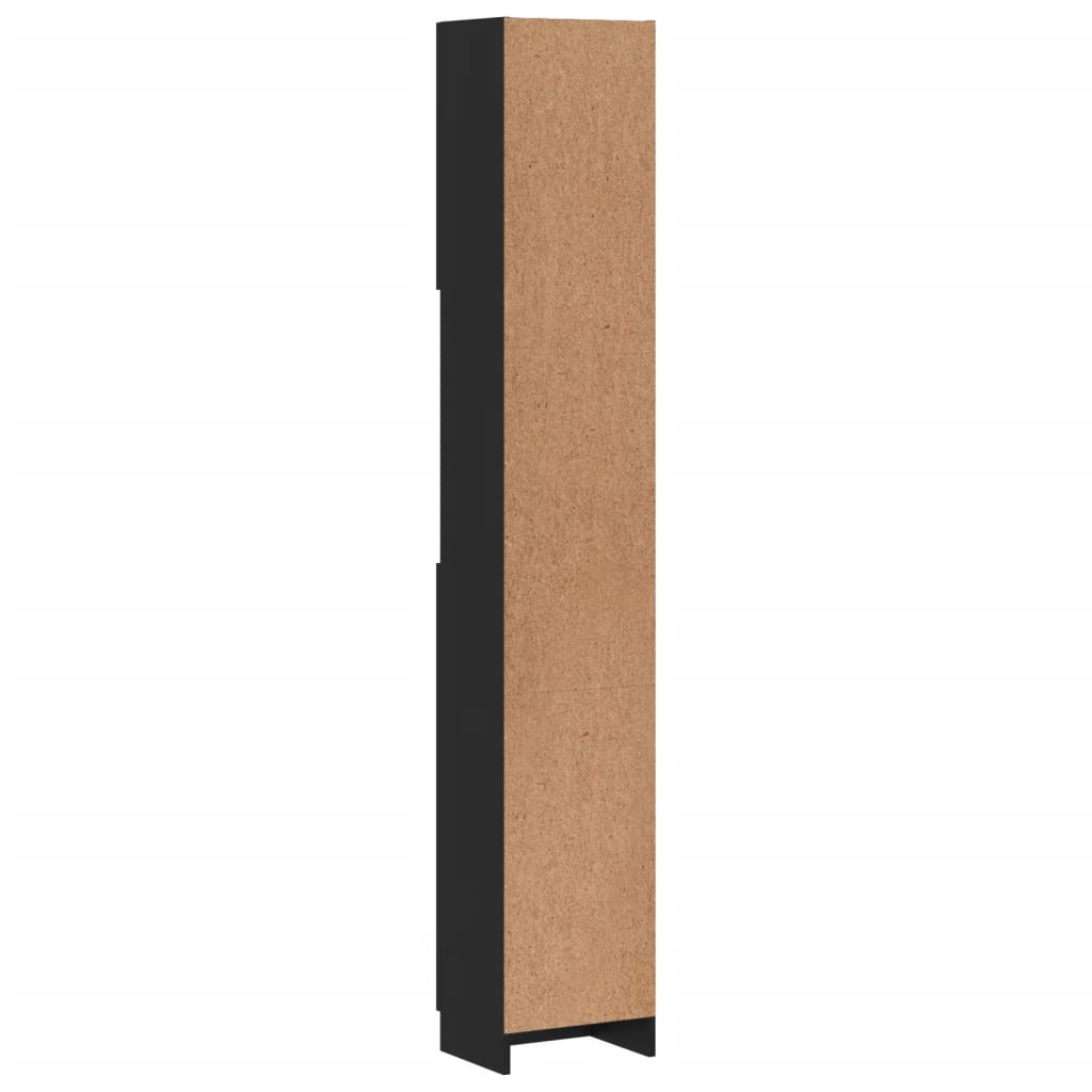 vidaXL Dulap de baie, negru, 32x25,5x190 cm, lemn prelucrat