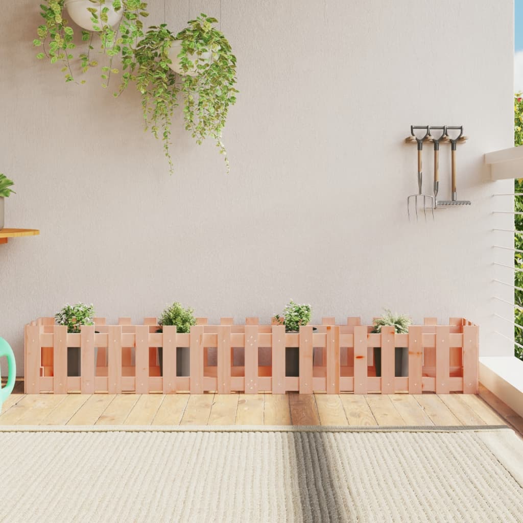 vidaXL Pat înălțat grădină cu design gard 200x30x30 cm lemn douglas