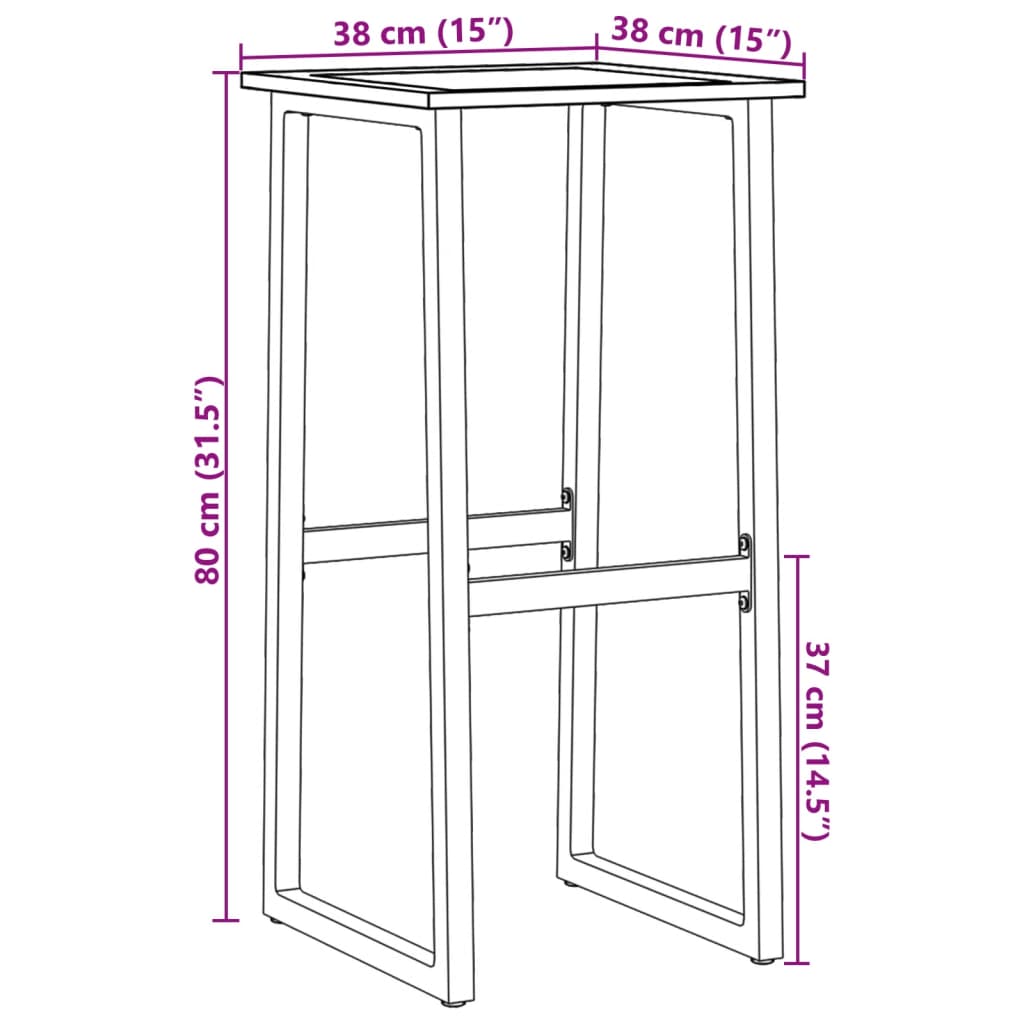 vidaXL Set bar de grădină 3 piese, negru, oțel vopsit electrostatic