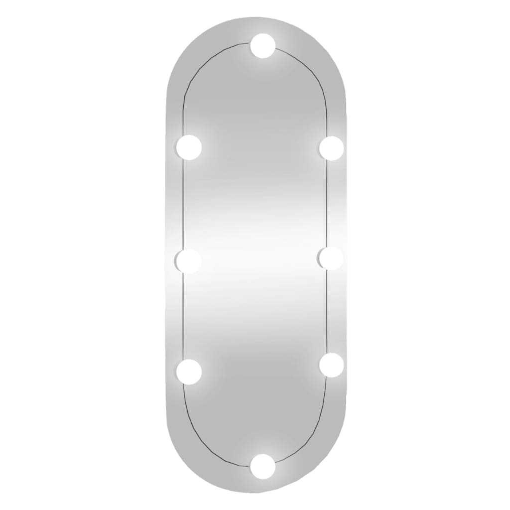 vidaXL Oglindă de perete cu lumini LED 30x70 cm oval sticlă