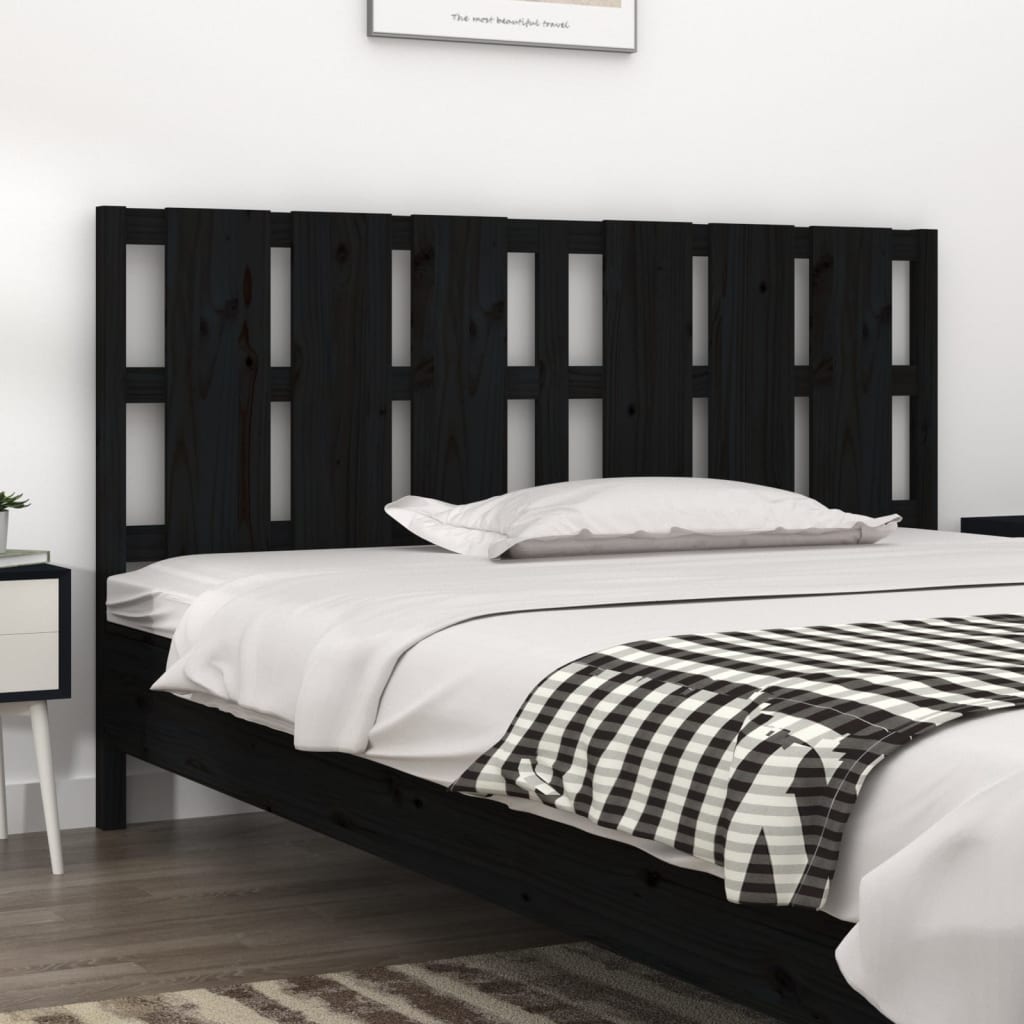 vidaXL Tăblie de pat, negru, 165,5x4x100 cm, lemn masiv de pin