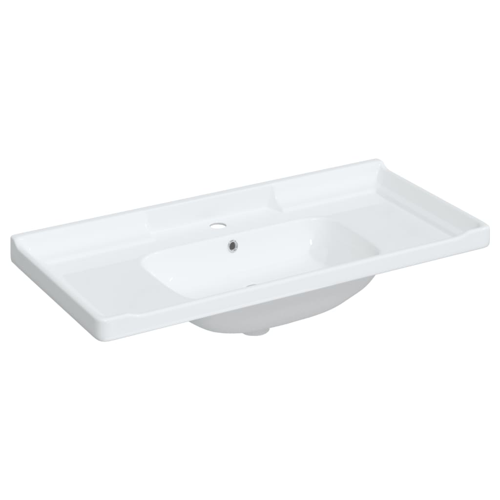 vidaXL Chiuvetă de baie albă 100x48x23 cm, ovală, ceramică