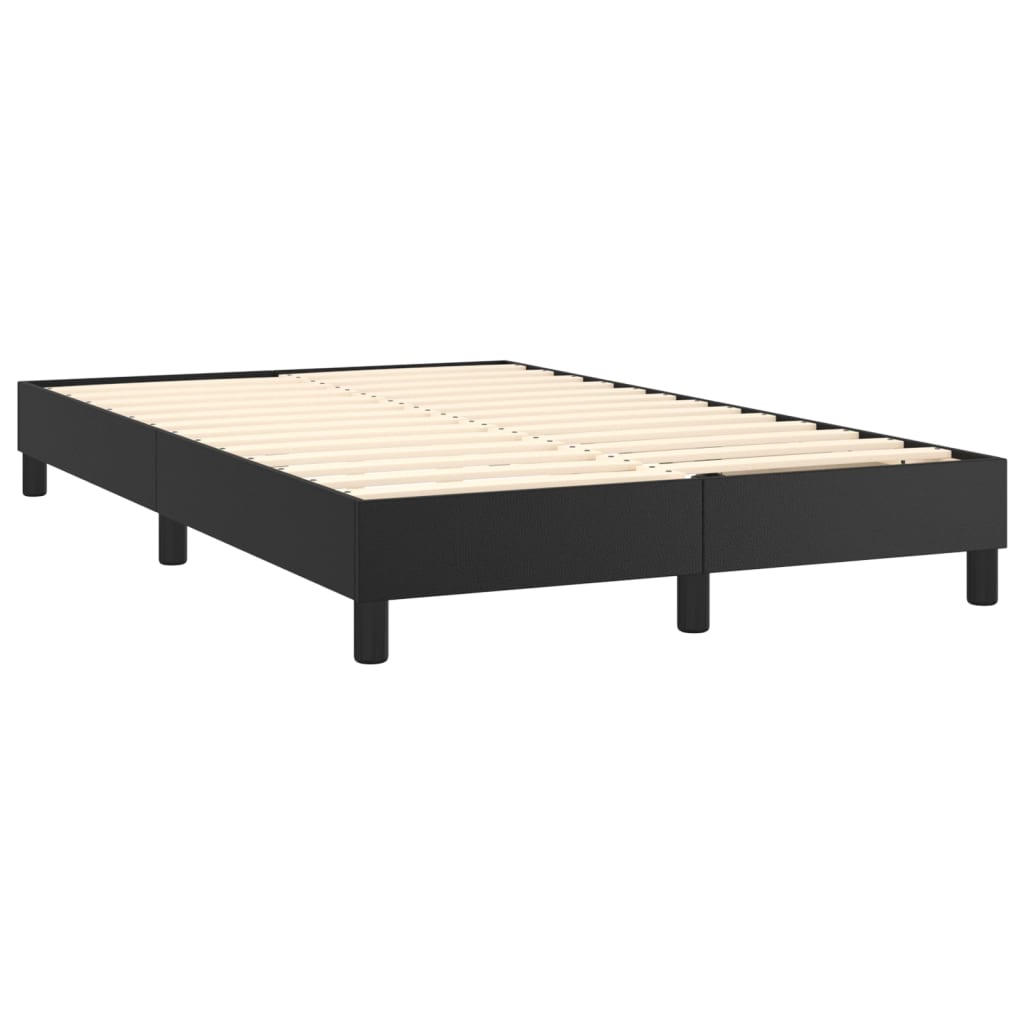 vidaXL Pat box spring cu saltea, negru, 120x200 cm, piele ecologică