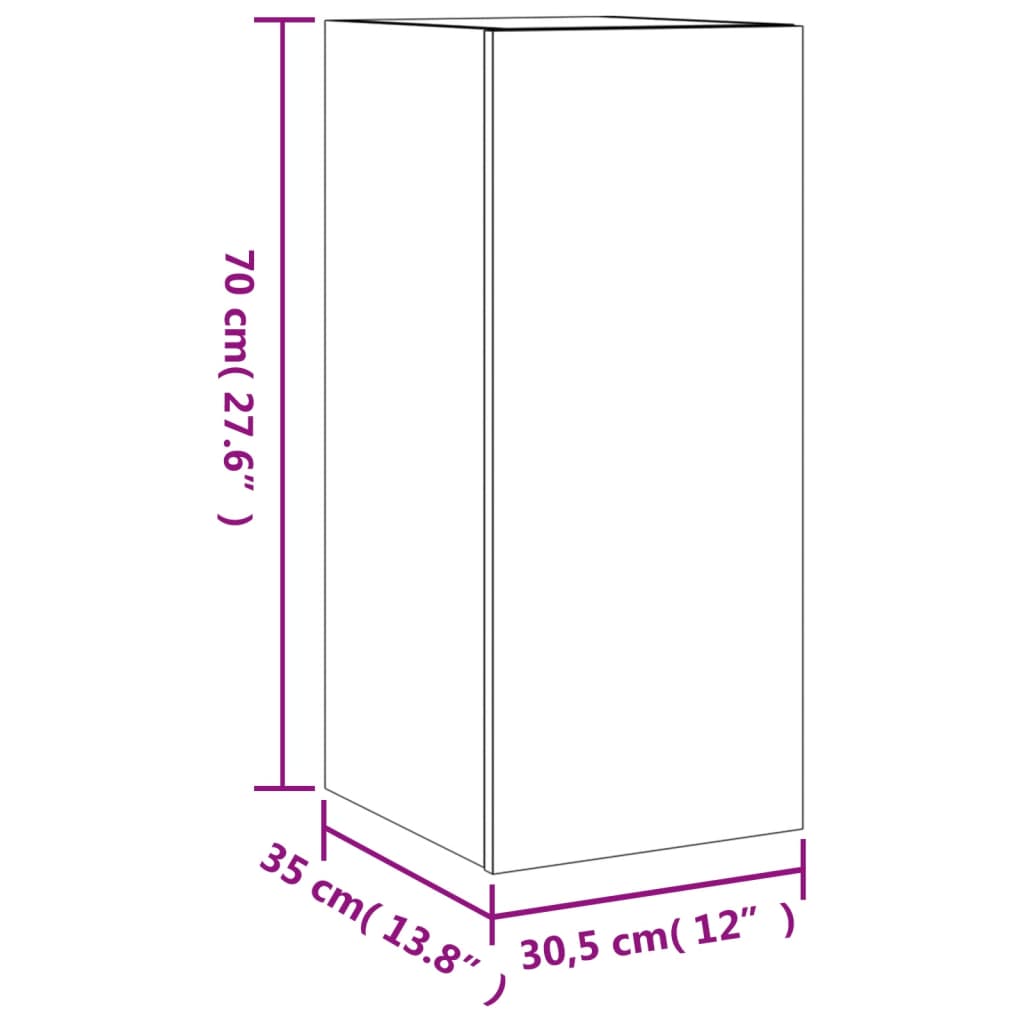 vidaXL Comode TV cu lumini LED, 2 buc., gri sonoma, 30,5x35x70 cm