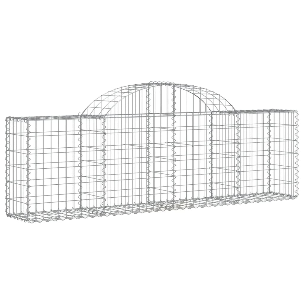 vidaXL Coșuri gabion arcuite 5 buc, 200x30x60/80 cm, fier galvanizat