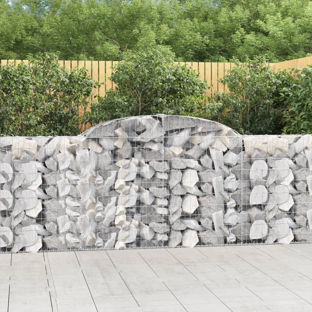 vidaXL Coșuri gabion arcuite 15 buc, 300x30x100/120 cm fier galvanizat