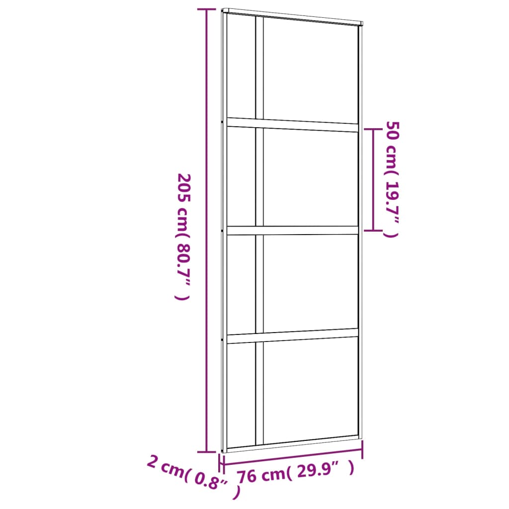 vidaXL Ușă glisantă auriu 76x205 cm sticlă ESG transparentă/aluminiu